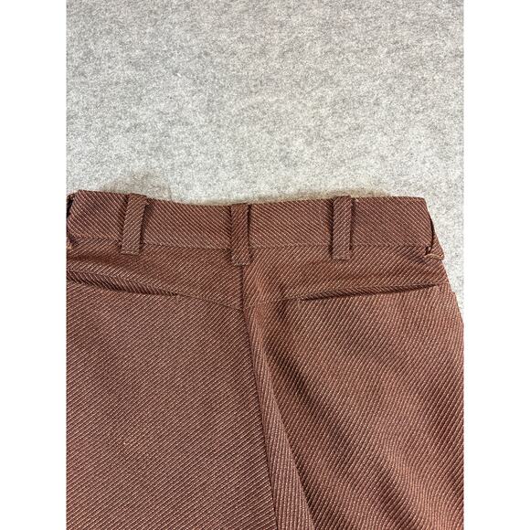 VINTAGE 70s Sears Kings Road Pants Mens 30x25 Brown Perma Prest Bootcut Retro - Picture 5 of 7